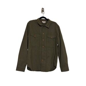 Wallace & Barnes Mens Wool Blend CPO Shirt Jacket Olive Green Size Medium